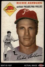 1954 Topps #45 Richie Ashburn White Back Phillies HOF 1.5 - FAIR