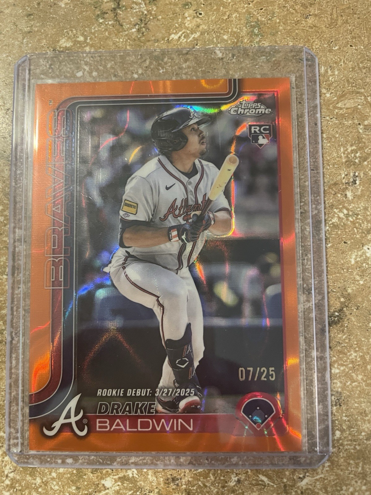 2025 Topps Chrome Update Drake Baldwin Rookie Debut Orange Refractor 07/25