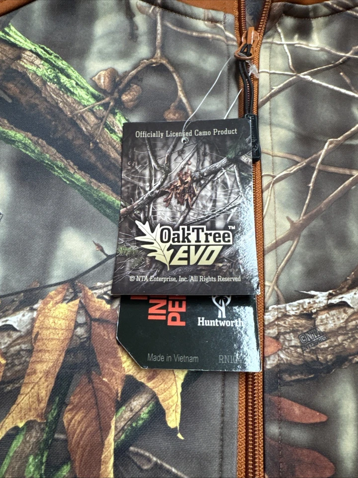 New Huntworth Fleece Camo Jacket 1/2 Zip Orange Camouflage Hunting Mens Sz XL - Image 3 of 4