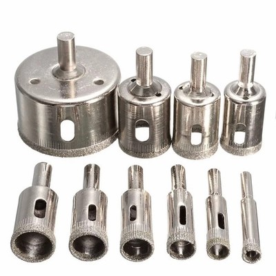 10pcs Diamond Hole Saw Drill Bit Set Maker Cutter Glass Ceramic Tile Porcelain