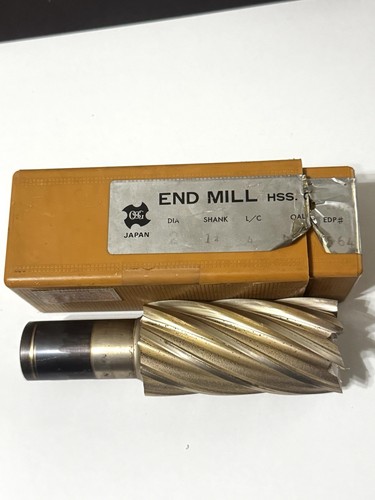 Nice HSS 2” X 1-1/4” X 4” X 6-1/2” End Mill 8 Flute Very Good 54564