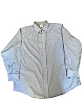 Brooks Brothers Madison Blue Gingham 17.5 36 Long Sleeve Cotton Blend