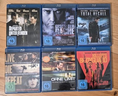 Set 6 Blurays Action/Thriller Total Recall, Ohne Limit uvm - Konvolut Sehr Gut 