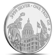 2018 1 oz Texas Mint State Capitol Silver Round 88.81 per troy oz
