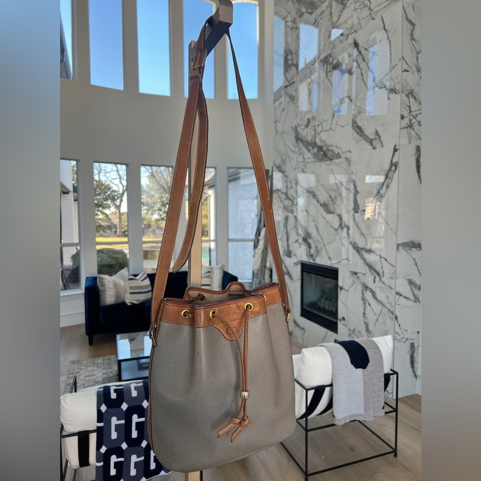 Vintage Dior Drawstring Bucket Bag 2-in-1 Crossbody & Shoulder Strap