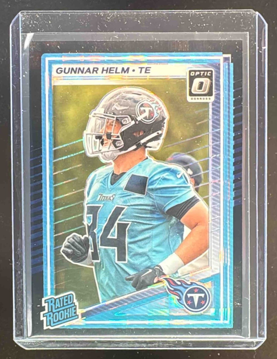 Gunnar Helm 2025 Panini Donruss Optic #294 Black Pandora Prizm Rated Rookie /25