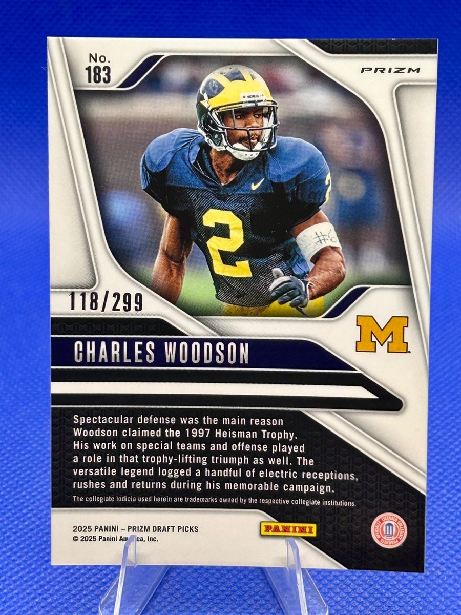 2025 Panini Prizm Draft Picks Football Charles Woodson #183 Blue