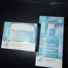 Bliss Drench  Quench All Day Moisturizing Serum Moisturizer Set Duo Hyaluronic 