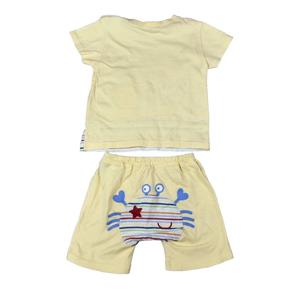 Disney Baby Mickey Mouse Shirt Shorts Set Boys Toddler 2T Yellow Striped Outfit - Image 2 of 4