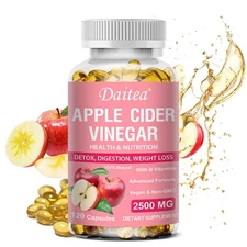 Apple Cider Vinegar 2500mg With Vitamin B12 Support Detox&Cleansing 120 Capsules