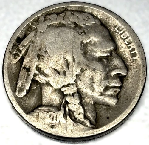 1920 D Buffalo Nickel Good Condition 5 Cent US Coin - 0789