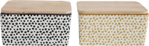 Bloomingville Poppy Butterdose, Schwarz, Steingut Butterdose Mit Deckel-image