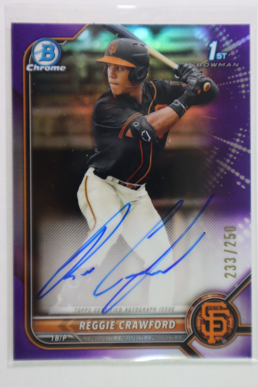 2022 Bowman Chrome Reggie Crawford Auto #CDA-RC Purple Refractor /250
