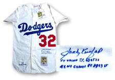 Sandy Koufax Signed Autograph Jersey Dodgers 
