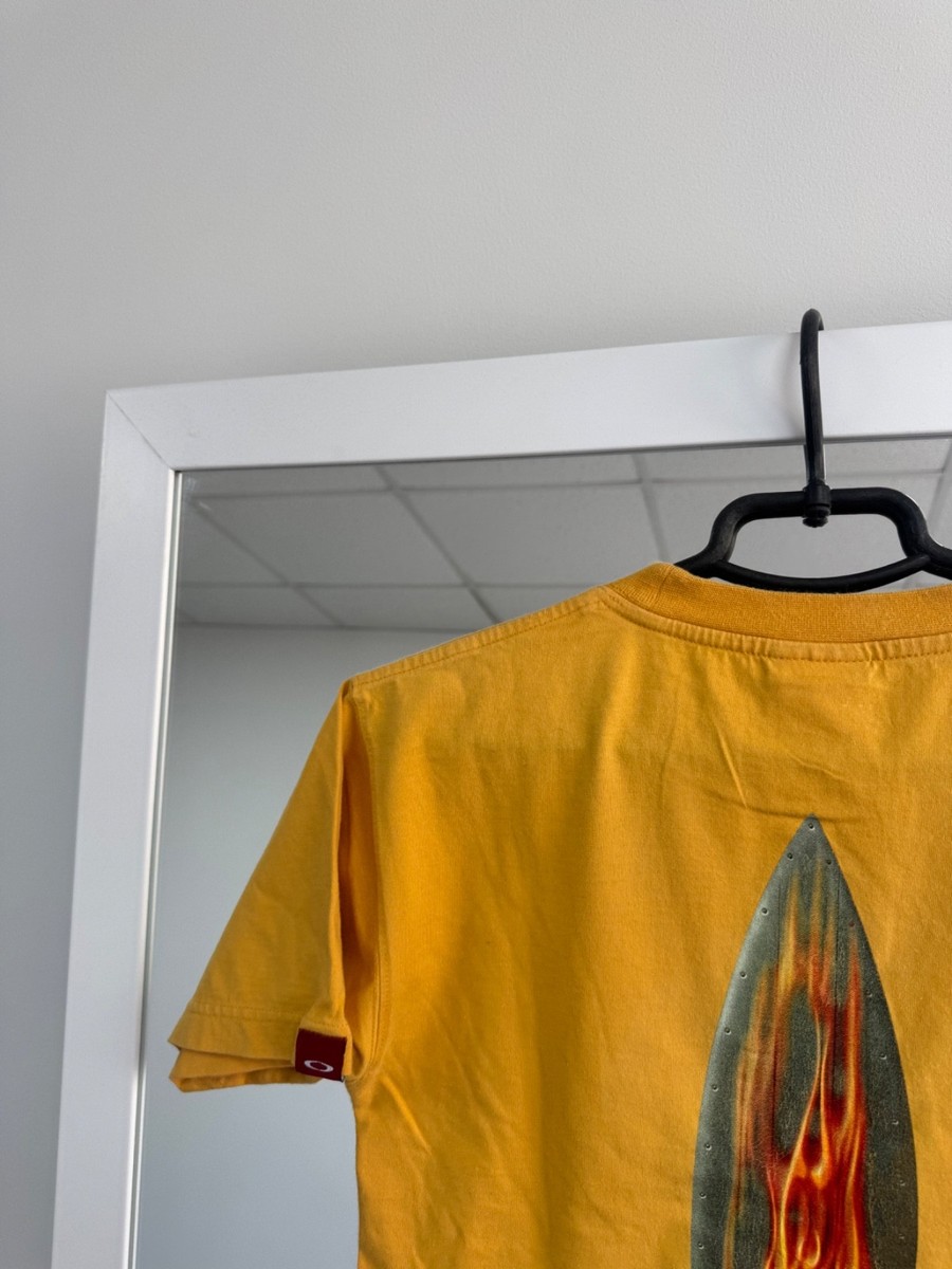 Vintage 90's Oakley Flame T shirt Y2k Tee Board Very Rare Spellout