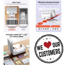 Durable 4x6 Shipping Label Printer - Easy Setup, Driver-Free