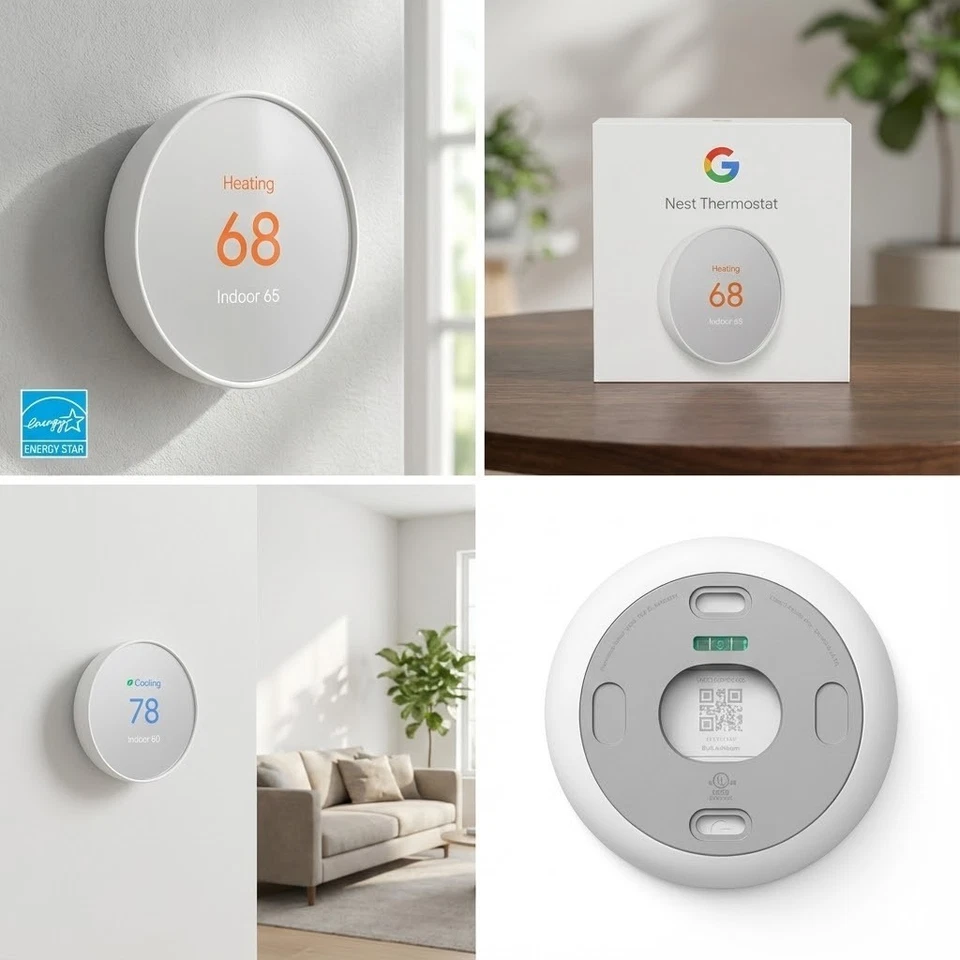 Google Nest - Smart WIFI Thermostat - Model: G4CVZ - SNOW - White || BRAND NEW - Image 2 of 4