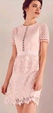 TED BAKER ~Dixa~ Dress  SZ 5 UK 16 ~Wedding Guest ~ Party Pink Floral Lace 