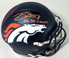 Broncos BRANDON McMANUS Signed Full Size Replica Helmet AUTO w/ SB Champ -  JSA