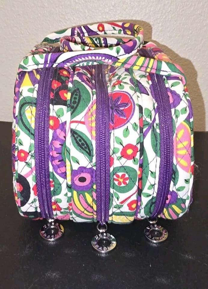 Vera Bradley Three To Get Ready Cosmético Maquillaje Joyería Bolsa de Viaje Viva La Vera Foto 2 de 4