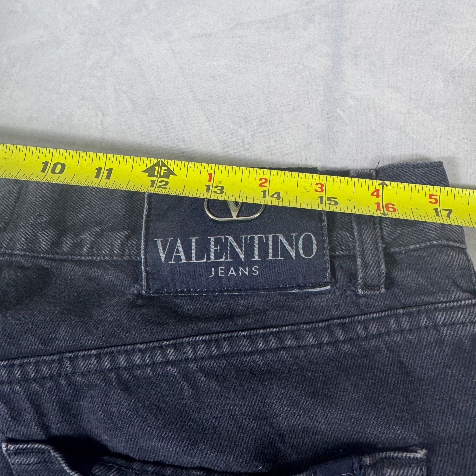 Valentino Men's Straight Jeans Black Denim Dark Wash Zip Fly 5-Pocket Size 36