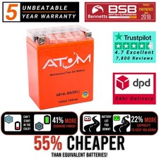 Atom Advanced AB14L-BS Gel Battery YB14L-A2 for Triumph Bonneville T140 80-83
