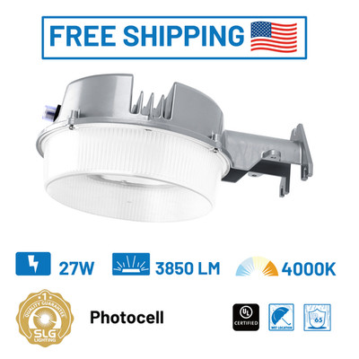 LED Dusk to Dawn Area Light 27W 3850Lm 5000K Outdoor Security Lamp w/ Photocell
