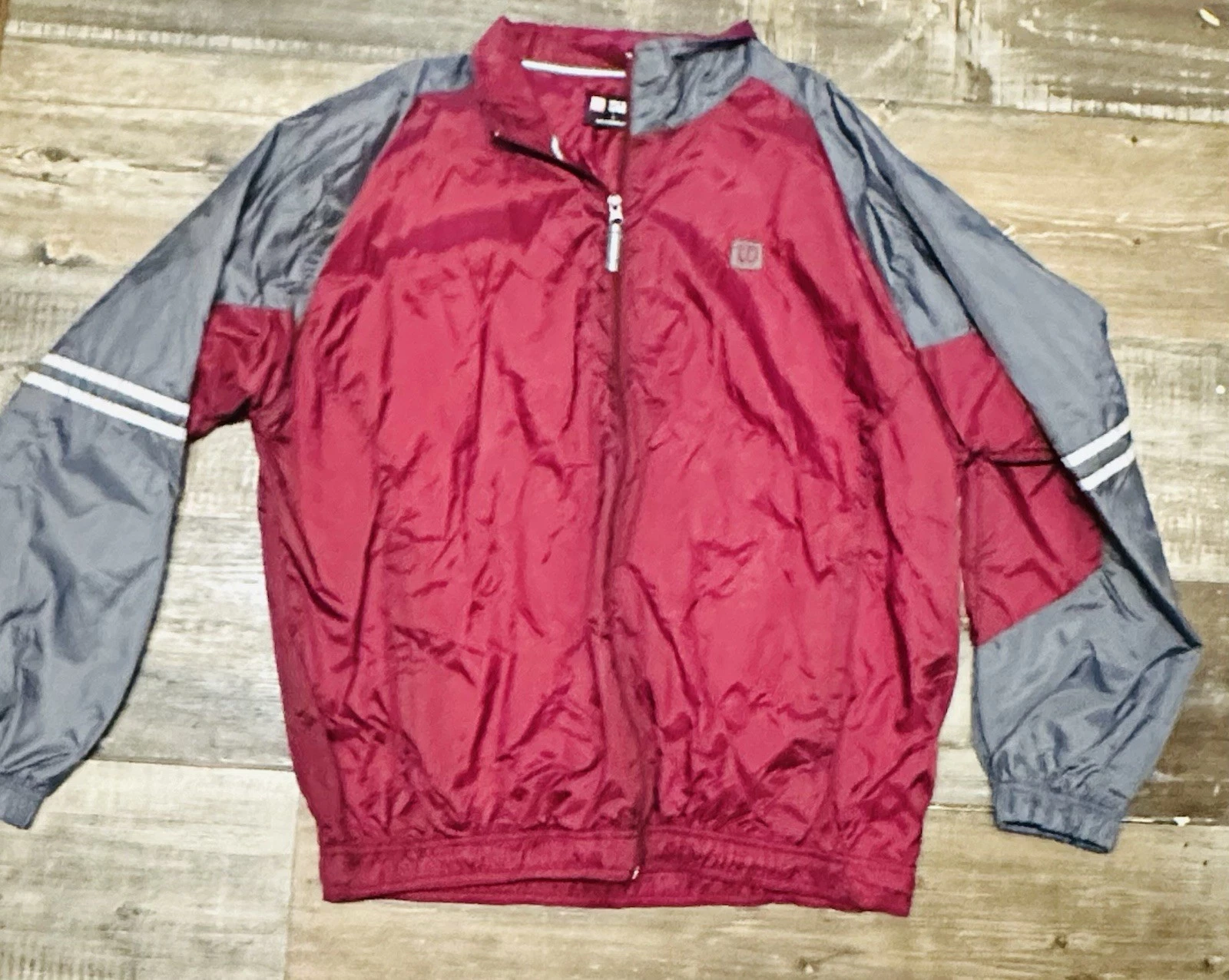 Vintage Wilson Windbreaker Lightweight Full Zip Maroon 1980’s Large