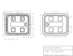 Arcade / Pinball game two entry Coin Door, Wells Gardner Style Coin Door w/ Mech