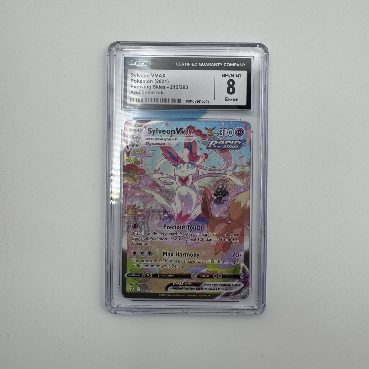 203⭐︎REVROS3012H Pokémon TCG Sylveon Vmax SWSH07: Evolving Skies 212/203