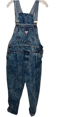 #ad #ad Vintage Guess Overalls Acid Wash Denim Red Label USA Size 34 L Georges Marciano $94.99