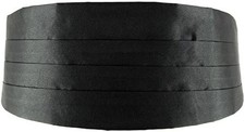 Men's Formal Satin Adjustable Cummerbund Black Men Cummerbunds for Tuxedo Wed