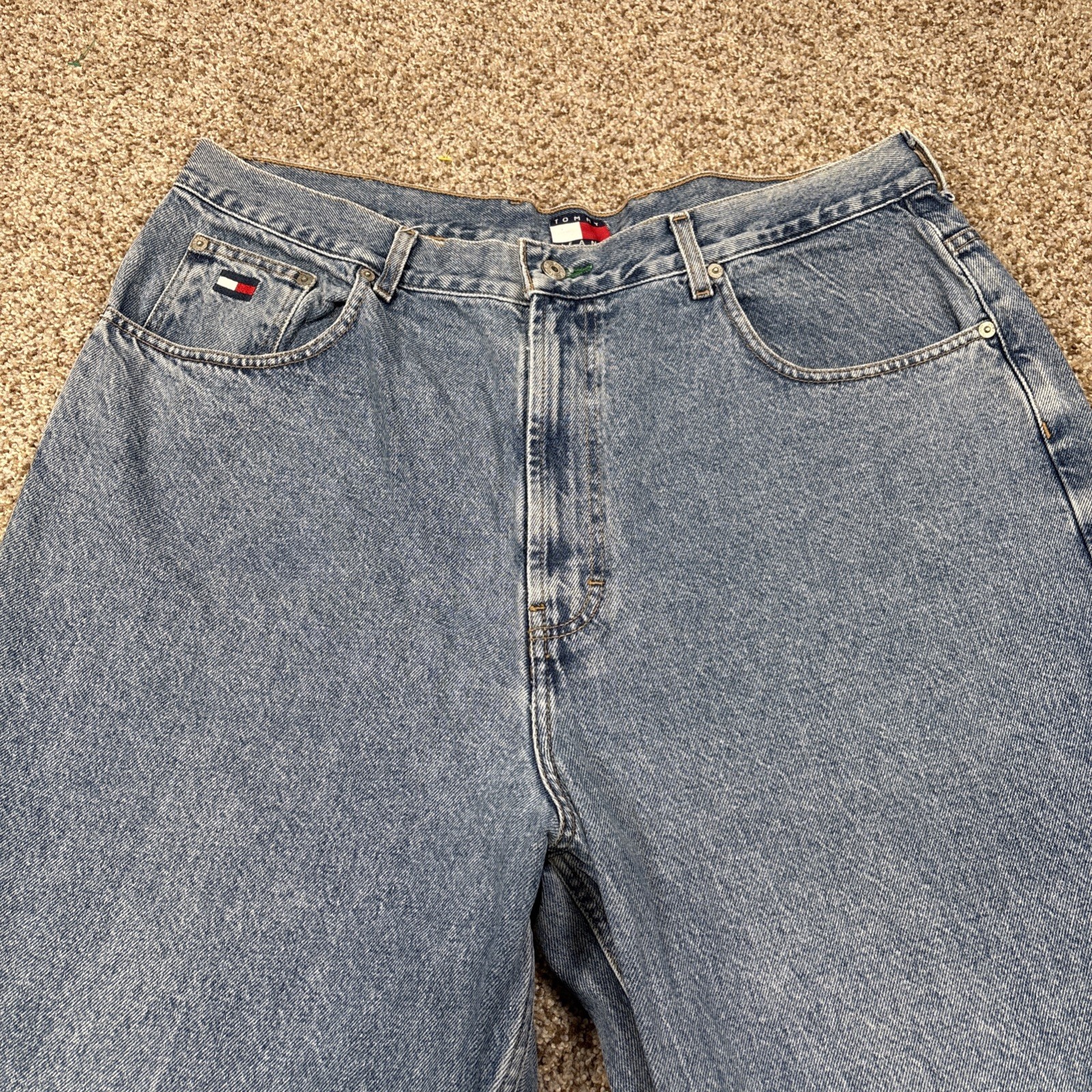 Vintage Tommy Hilfiger Jeans Men 38 (37x30.5) Blue Denim Baggy - View 2