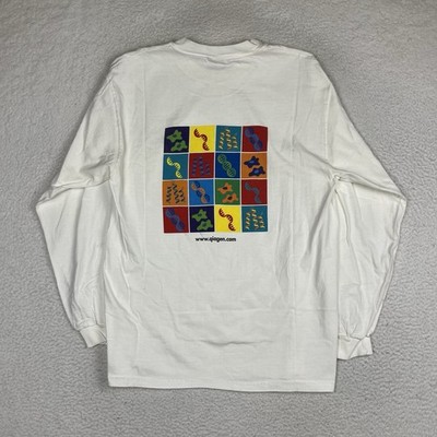 Vintage 90s QIAGEN Genetic Engineering Biotech T-Shirt Long Sleeve DNA RNA