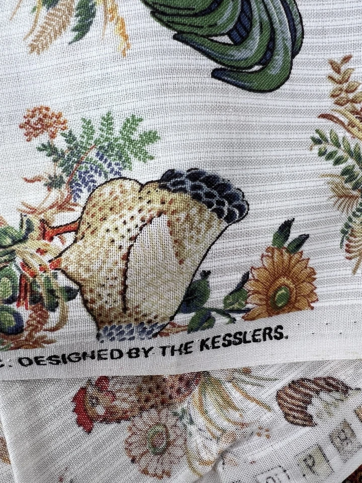 Chicken Rooster Print Cotton Fabric 7/8 Yards 44” Wide Concord Kesslers Country - Image 4 of 4