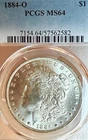 1884-O MS64 Distinct Surfaces PCGS New Orleans Mint Morgan Silver Dollar