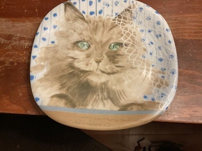 Vintage 1985 Cat Porcelain Quadro Plate Minou-ettes Pradalie Collection Coeur
