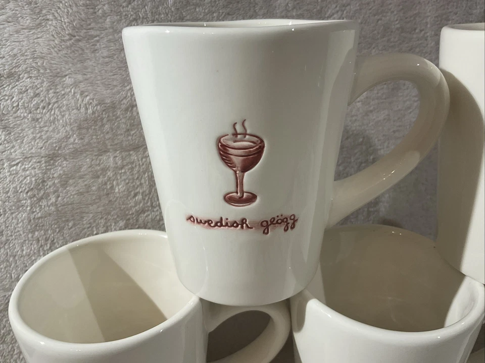 Williams Sonoma Christmas Holiday Hot Drinks 10 oz Coffee Tea Mugs Set Of 5 - Image 2 of 4