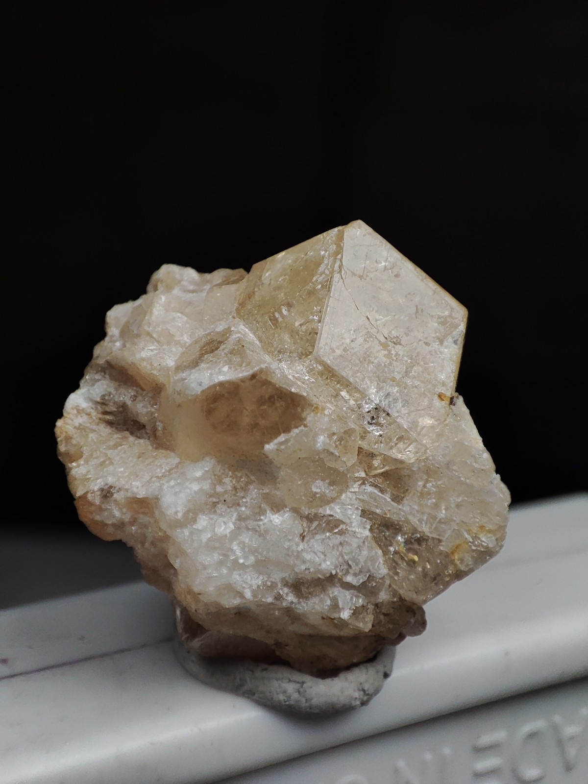 Rare Leuco Garnet Aka (color change) White Grossular Garnet, Crystal-Zagi,Mount.