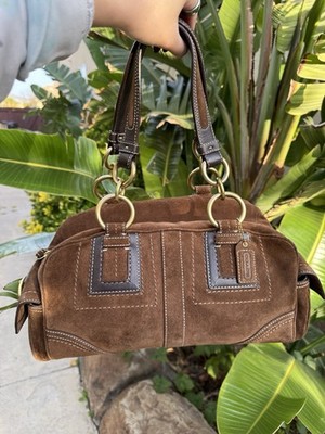 OLD COACH suède mini tote bag y2k brown Coach SMALL 10061 Vintage Mia Soho Y2K Brown Suede Shoulder Bag | eBay