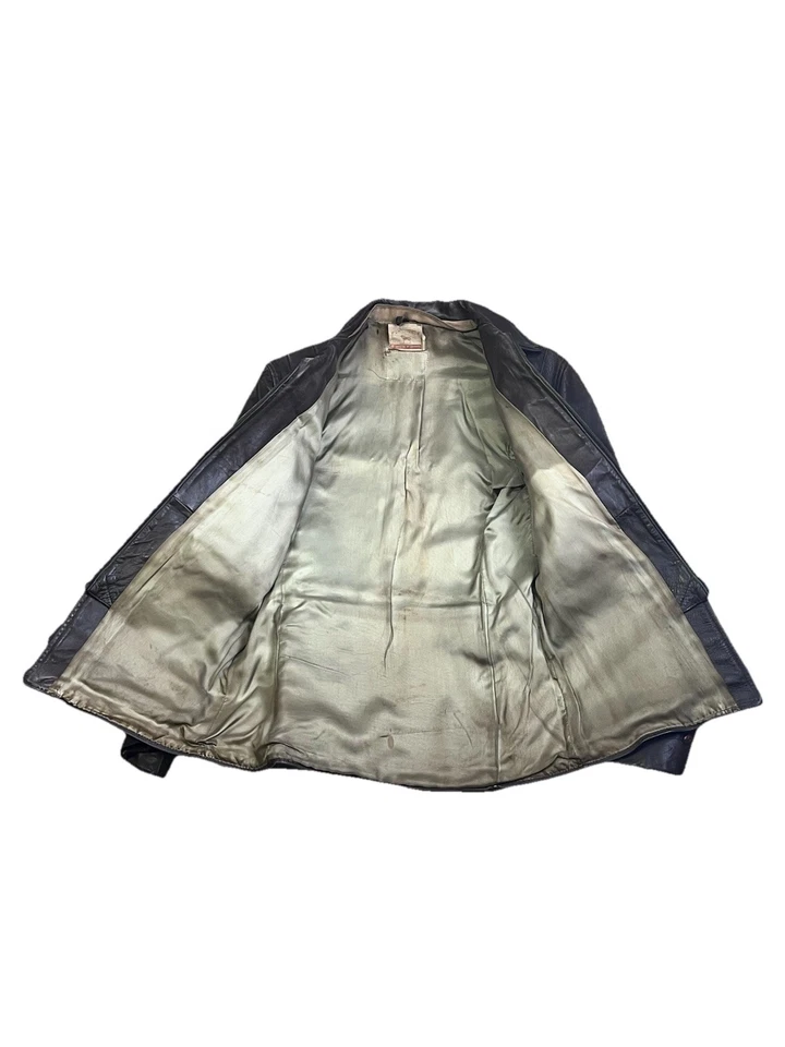 Chaqueta De Colección 1930s 1940s Sportclad Pony Piel de Caballo Aviador Motocicleta Marrón Trabajo Foto 4 de 4