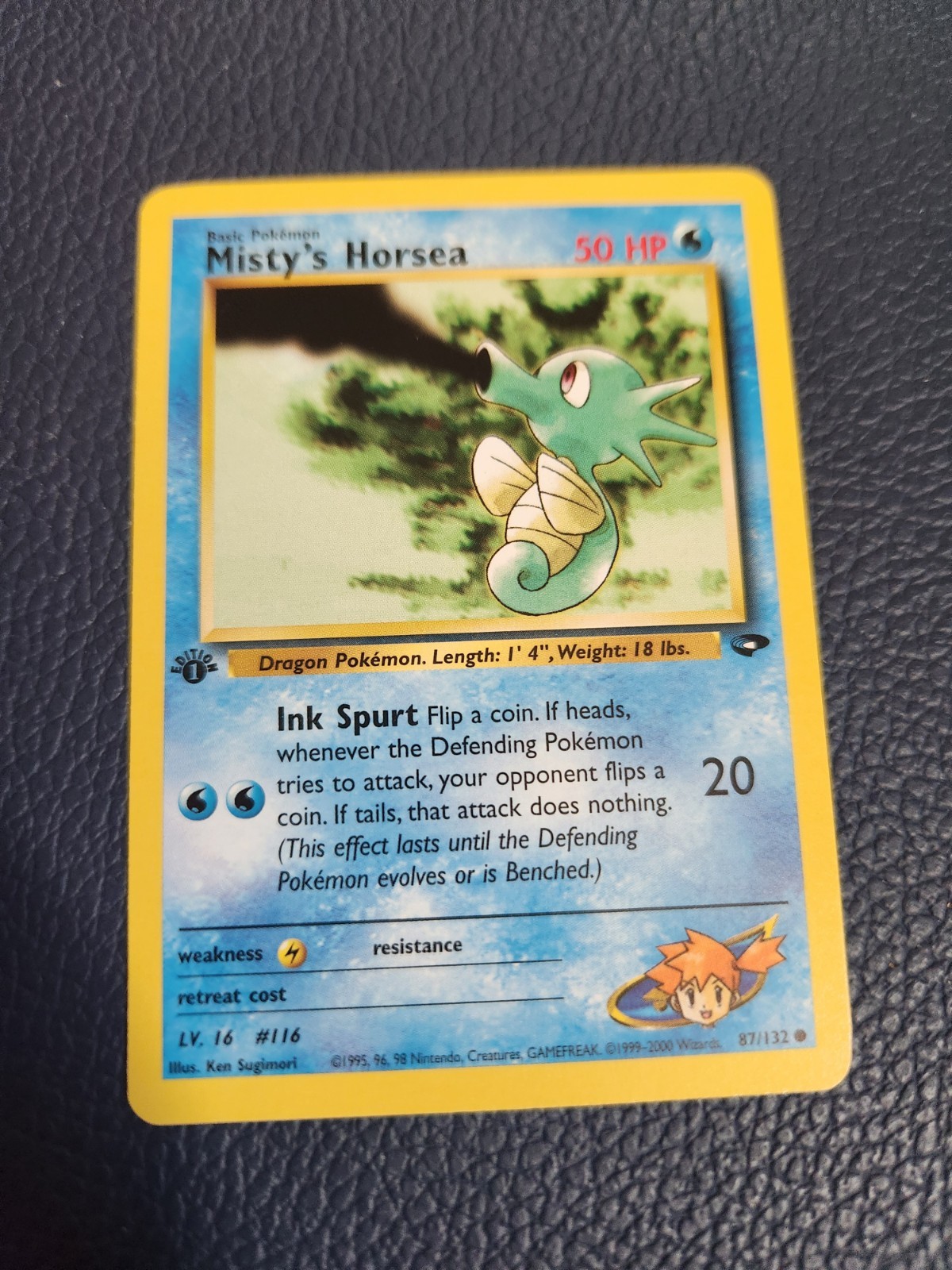 MINT Misty’s Horsea 1st Edition Gym Challenge 87/132 WOTC Vintage Pokemon