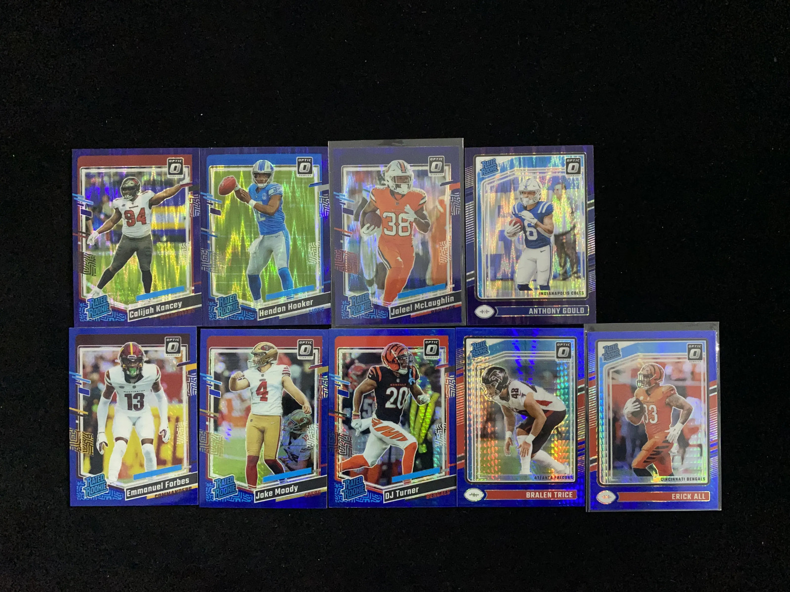 2023 Donruss Optic Rated Rookie RC Purple Flash Hendon Hooker DJTurner Lot*9 JP