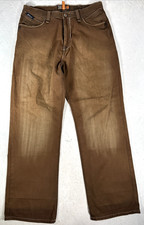 Vtg Akademiks Denim 90s Jeans Brown 36 x 32 Baggy Y2K Streetwear RN0100964