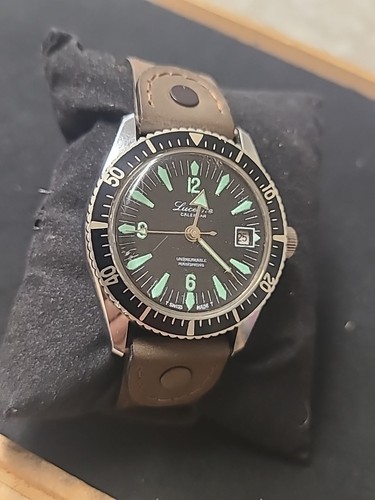 Orologio subacqueo uomo Lucerna carica manuale calendario vintage antico subacqueo. Funzionante