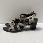 Roger Vivier Snakeskin Print Strappy Ring Block Heel Sandals Italy Size 37.5 — photo 1