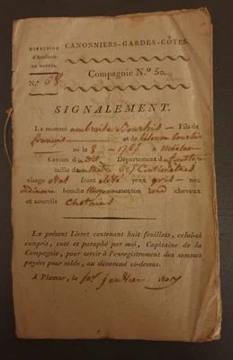 LIVRET MILITAIRE Premier empire 1807 / 1809 - Photo 1/3