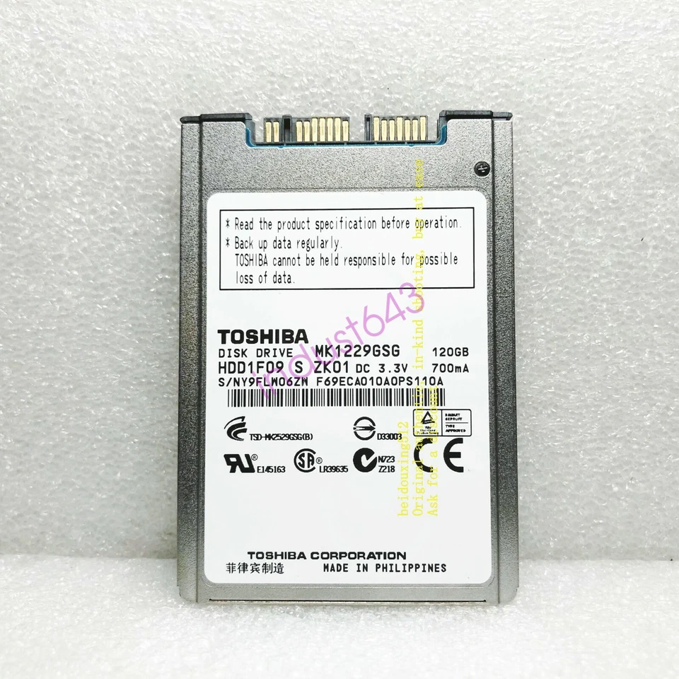 Toshiba MK1229GSG HDD1F09 120GB 5400RPM 4.57cm 1.8" 8MB SATA Hard Disk - Image 4 of 4