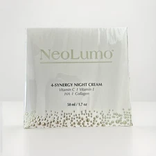 NEOLUMO 4 SYNERGY NIGHT CREAM-VITAMIN C-VITAMIN E-HA-COLLAGEN-1.7 oz / Sealed