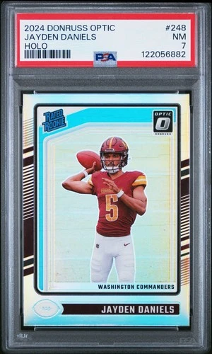 2024 PANINI DONRUSS OPTIC HOLO #248 JAYDEN DANIELS PSA 7